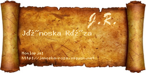 Jánoska Róza névjegykártya